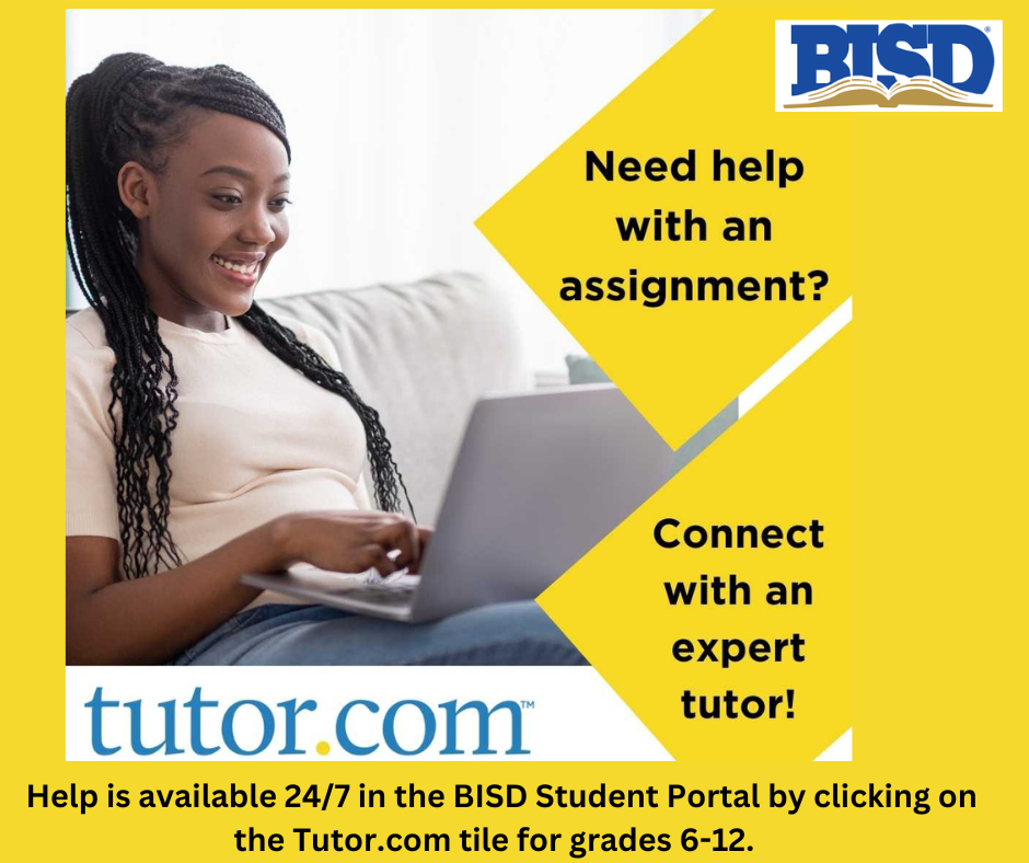  Need help with an assignment? Connect with an expert tutor! Help is available 24/7 in the BISD Stud