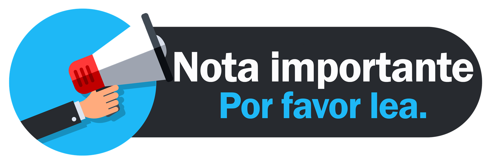 Nota importante. Por favor lea.