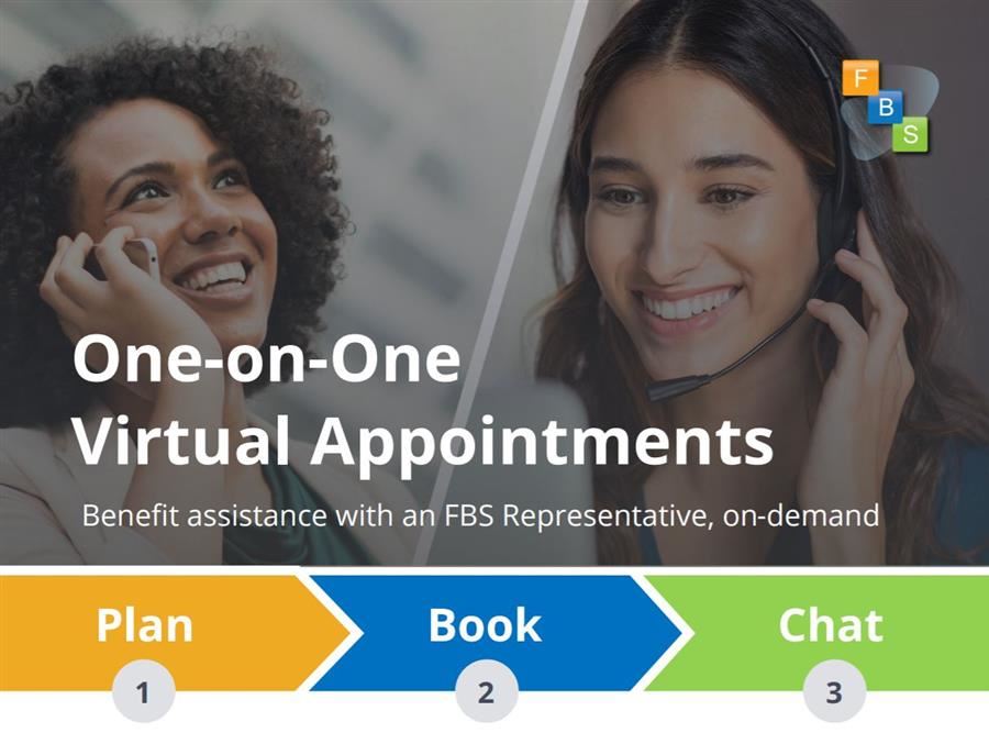 One-on-One Virtual Appointments. Plan, Book and Chat 1-2-3 