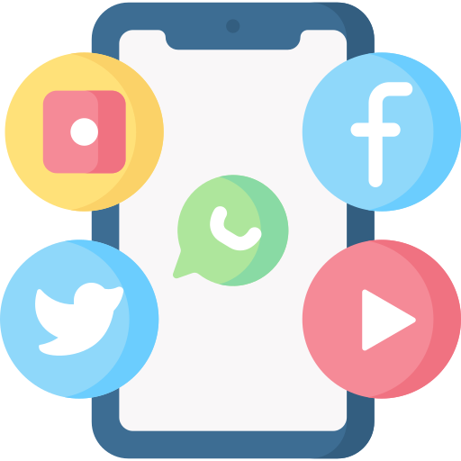  cell phone with social media icons