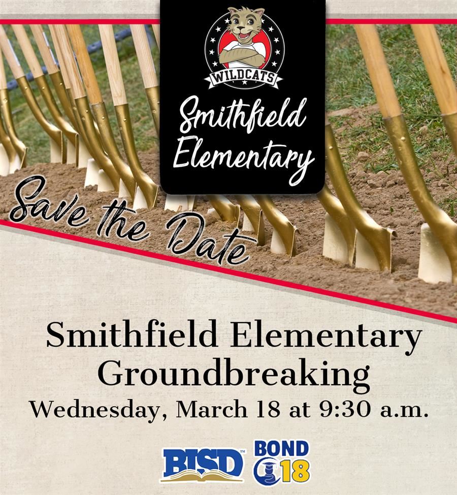 Save the Date | Smithfield ES Groundbreaking | Wednesday, March 18 @ 9:30 a.m. 