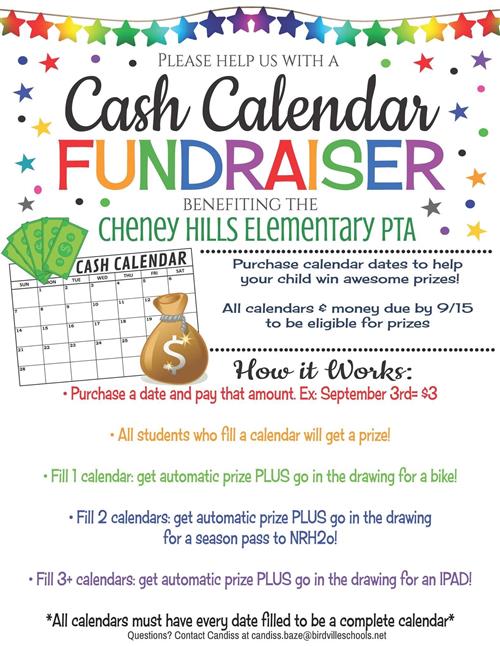 cash calendar fundraiser